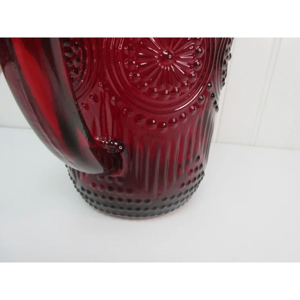Pioneer Woman Pitcher Adeline Ruby Red Glass  54 oz. 8.5